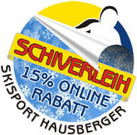 Online buchen im Skiverleih mit 15 % Rabatt